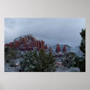 Poster Sedona Arizona avec neige 2789