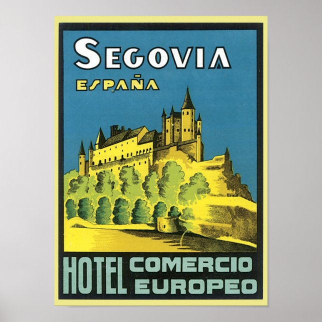 Poster Segovia Espana Hotel Comercio Europeo (Devant)