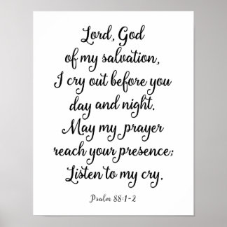 Poster Seigneur Dieu de mon salut Psalm 88 Art Imprimer