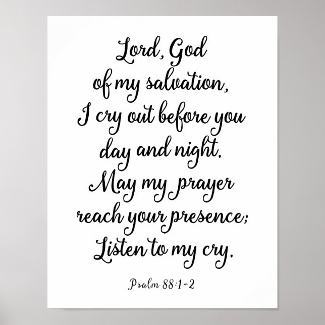 Poster Seigneur Dieu de mon salut Psalm 88 Art Imprimer (Devant)
