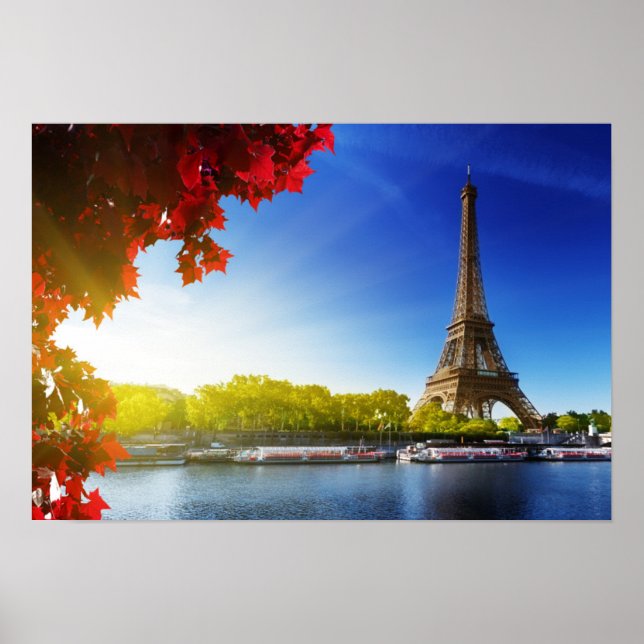 Poster Seine À Paris Avec Tour Eiffel En Automne (Devant)