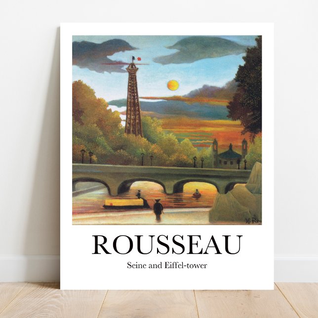 Poster Seine et Tour Eiffel par Henri Rousseau (Parisian Dream: Rousseau's Seine & Eiffel Tower. Museum-quality poster)