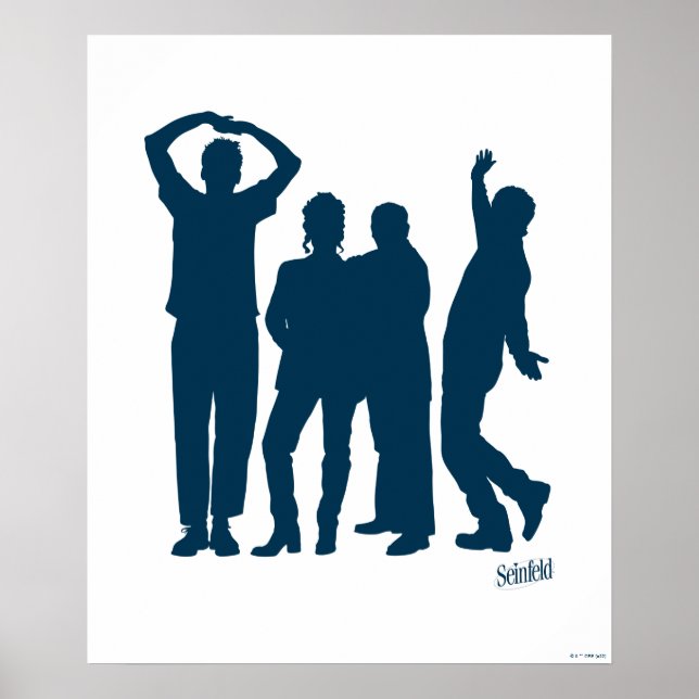 Poster Seinfeld | Graphique de silhouette de groupe (Devant)