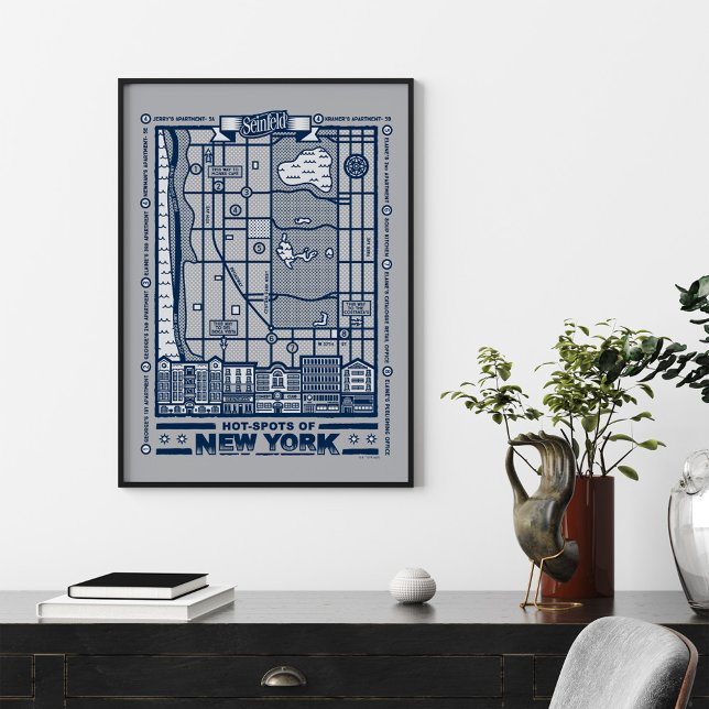 Poster Seinfeld | Points chauds de la carte de New York (Créateur téléchargé)