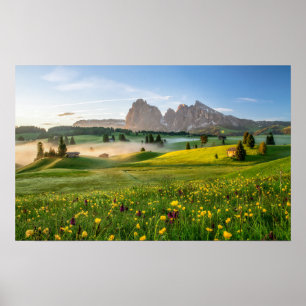 Poster Seiser Alm, Alpes de dolomite, Italie