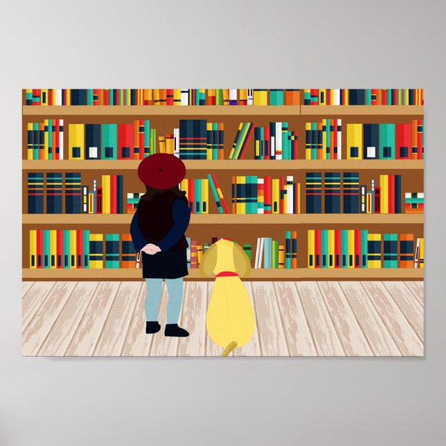 Poster Sélectionne un livre à prendre au chenil (Devant)