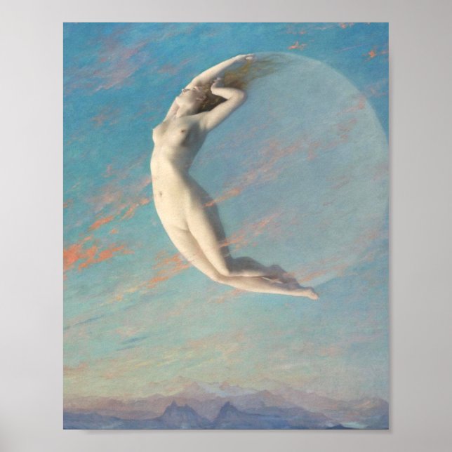 Poster Selene Par Albert Aublet 1880 Femme Et Lune (Devant)