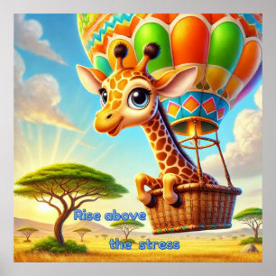 Poster S'élever au-dessus du stress - Girafe édifiante