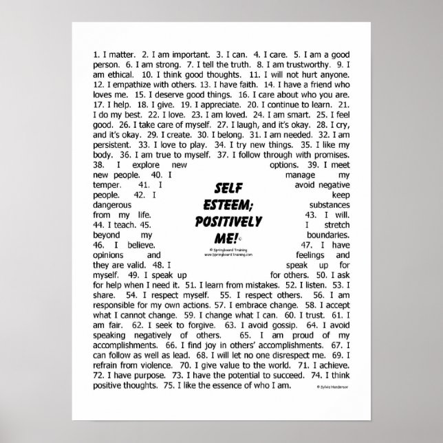 Poster : "Self Esteem_Positly Me" (Devant)