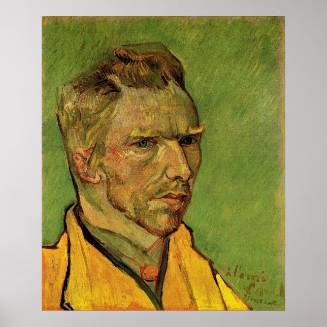 Poster Self Portrait, Vincent van Gogh. (Devant)