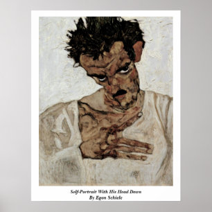 Poster Self-Portrait With His Head Down By Egon Schiele