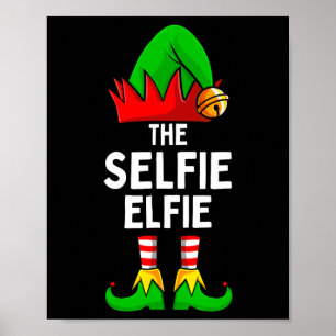 Poster Selfie Elfe Elf Correspondant Famille Noël