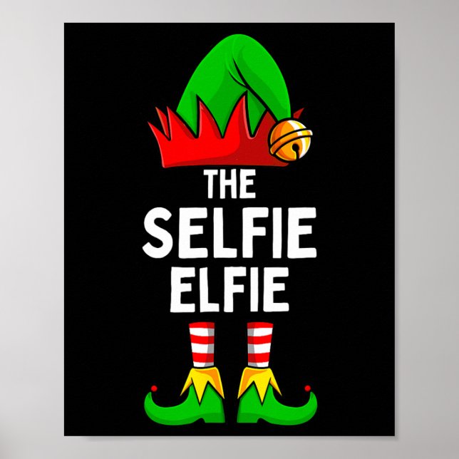 Poster Selfie Elfe Elf Correspondant Famille Noël (Devant)