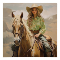 Selles baisées au soleil : Cowgirl Wall Art