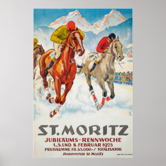 Poster Semaine de course du jubilé de St Moritz 1925 Suis