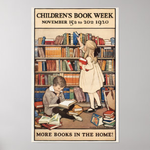 Poster Semaine du livre pour enfants Illustration de bibl