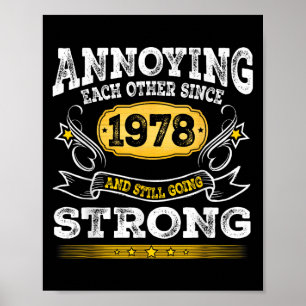 Poster S'embêter Depuis 1978 Anniversaire Mariage