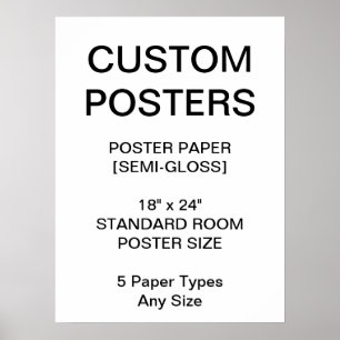 Poster semi-brillant personnalisé de 18 po x 24 po