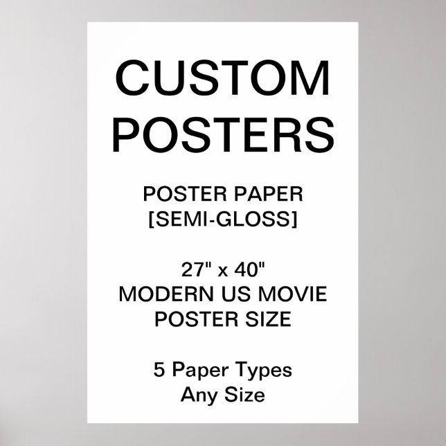 Poster semi-brillant personnalisé de 27 po x 40 po (Devant)