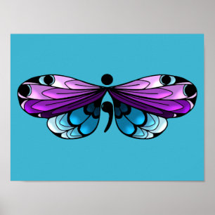 Poster semi-colon du papillon de sensibilisation a