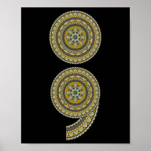 Poster Semicolon cadeau de sensibilisation à la préventio