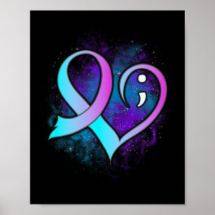 Poster Semicolon cardiaque Prévention du suicide Santé me