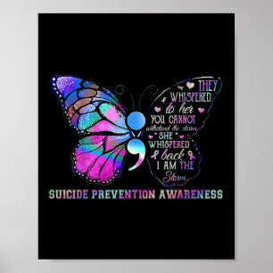Poster Semicolon de papillon Sensibilisation à la prévent