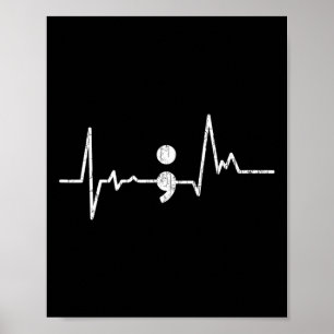 Poster Semicolon de pulsation de prévention du suicide G