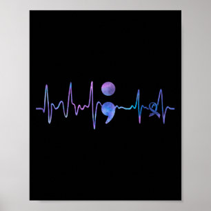 Poster Semicolon de pulsation sur la prévention du suicid
