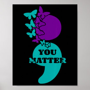 Poster Semicolon de sensibilisation au suicide Vous probl
