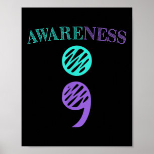 Poster Semicolon Sensibilisation à la prévention du suici