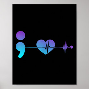 Poster Semicolon Sensibilisation à la prévention du suici
