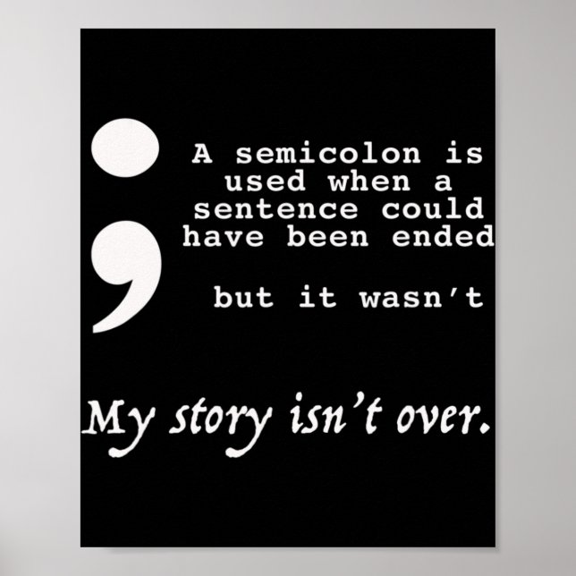 Poster Semicolon Sensibilisation à la prévention du suici (Devant)
