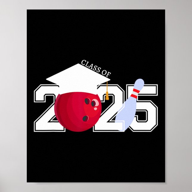 Poster Senior 2025 Bowling Player Cl Of 2025 Graduation S (Devant)