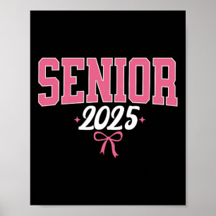 Poster Senior 2025 Coquette Rose Bow Cl De 2025 Graduatio