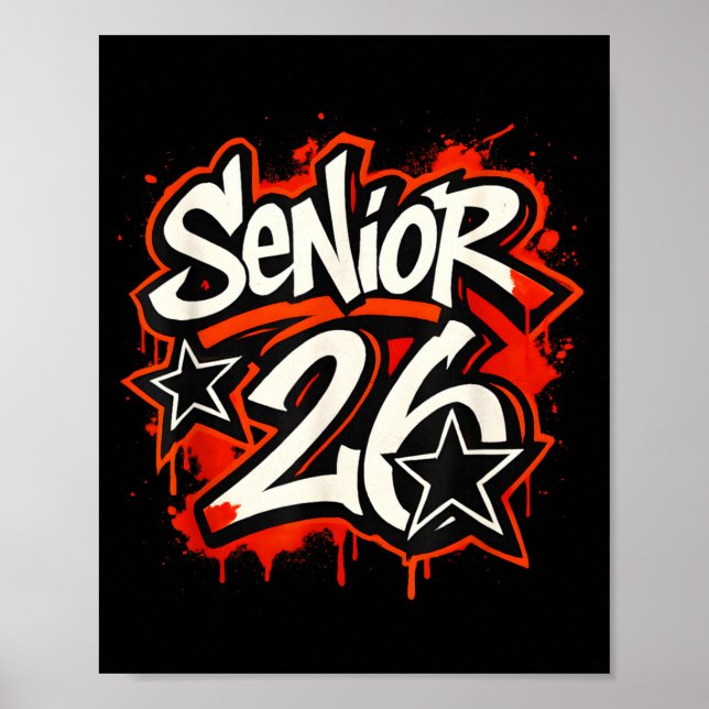 Poster Senior 2026 Graffiti Drip Style Graduation Graphic (Devant)