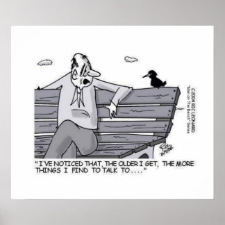 Poster Senior sur le banc du parc