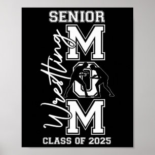 Poster Senior Wrestling Maman Tee - shirts Cl Of 2025 Gra