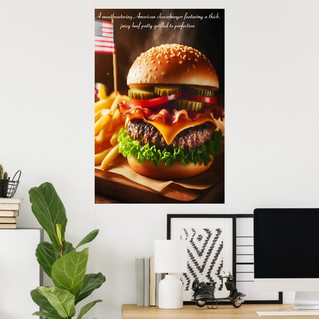 Poster Sensation de hamburger avec étoile 24x36 (Bureau à domicile)