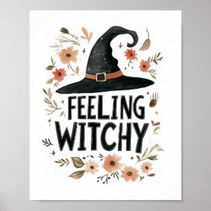 Poster Sensation Witchy sorcier Casquette de l'aquarelle 