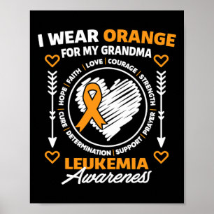 Poster Sensibilisation À La Leucémie Je Porte De L'Orange