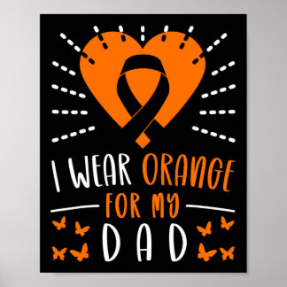 Poster Sensibilisation à la leucémie Je Porte Orange Pour
