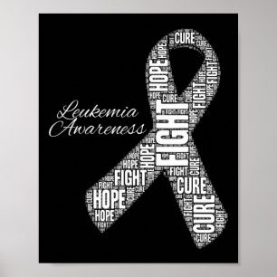 Poster Sensibilisation à la leucémie Orange Ribbon Lutte 