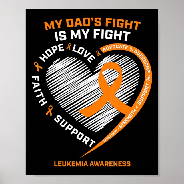 Poster Sensibilisation à la leucémie Papa Hommes Cadeaux  (Devant)