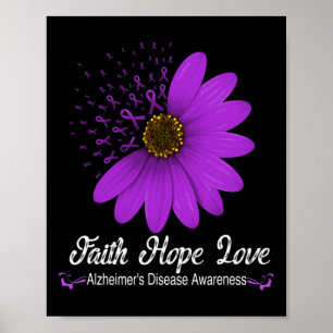 Poster Sensibilisation à la maladie Faith Hope Love Purpl
