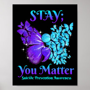 Poster Sensibilisation à la prévention du suicide Restez