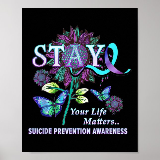 Poster Sensibilisation à la prévention du suicide Restez  (Devant)