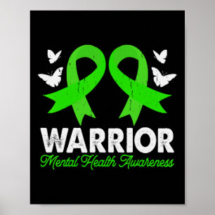 Poster Sensibilisation à la santé mentale Guerrier Anxiét
