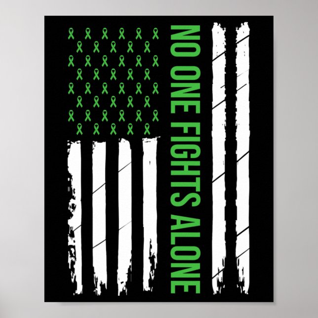 Poster Sensibilisation à la santé mentale Ribbon vert (Devant)