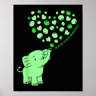 Poster Sensibilisation à la santé mentale Un éléphant Coe